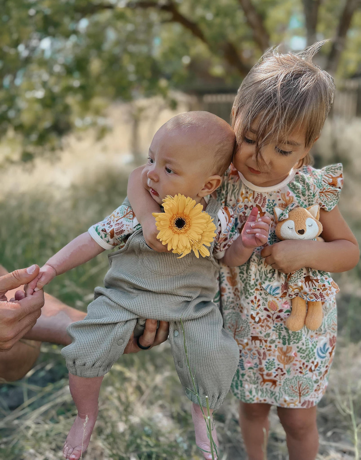 Waffle Overalls - Olive Green - HoneyBug
