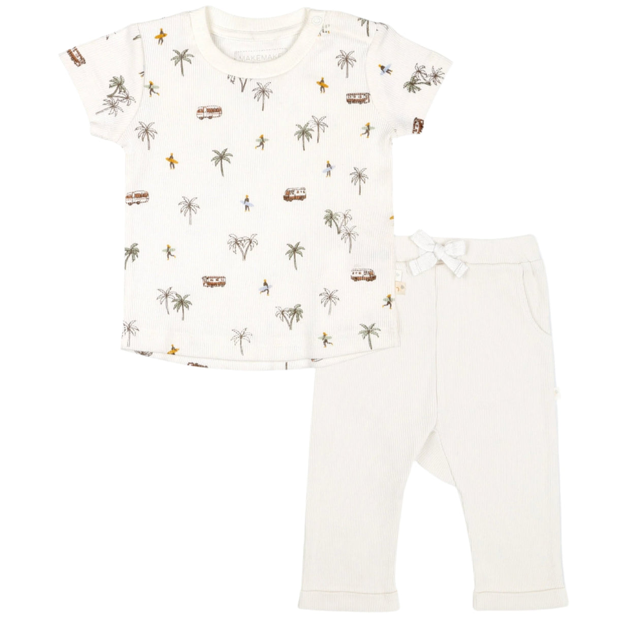 Organic Baby Toddler T-shirt & Pant Set - Malibu - HoneyBug