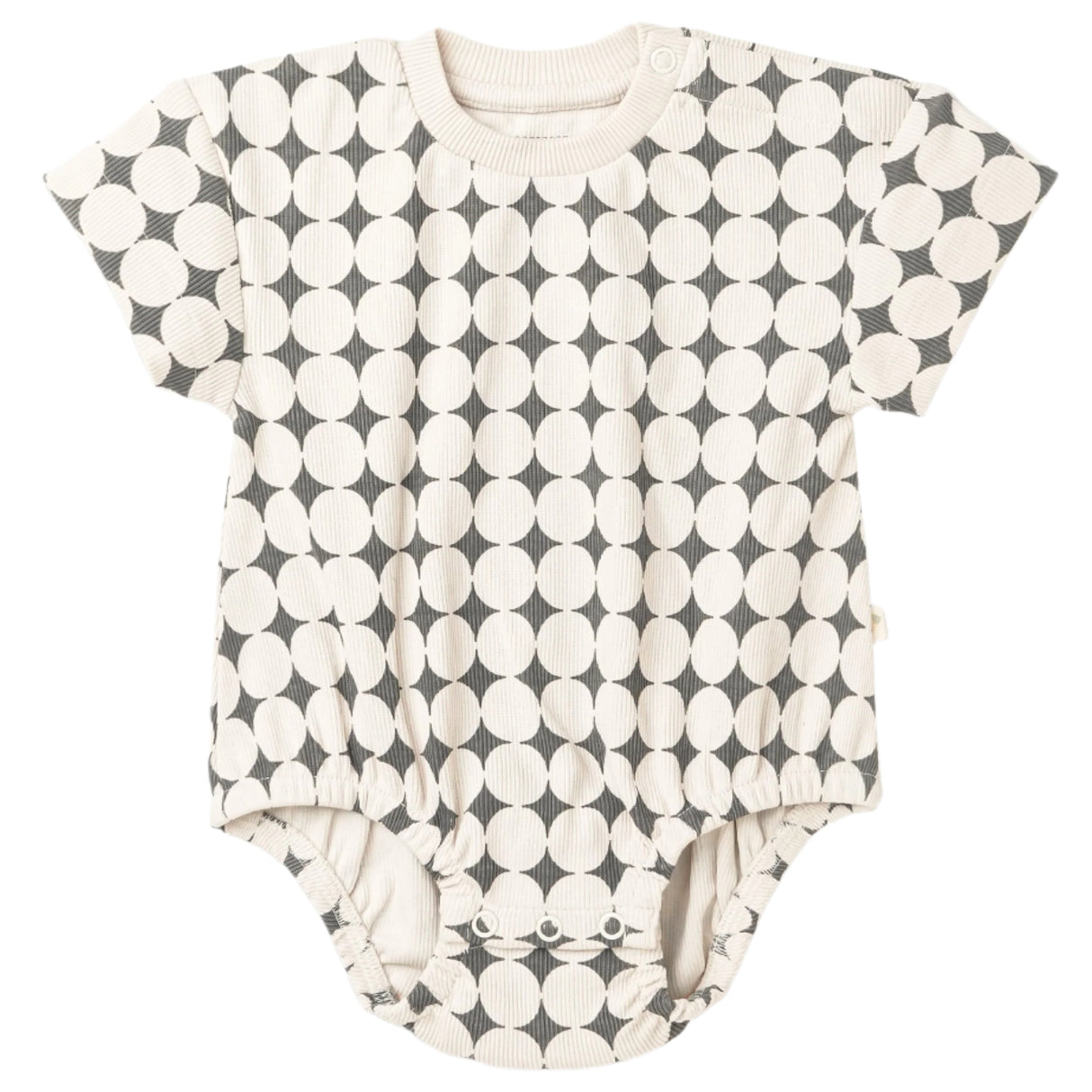 Organic Short Sleeve Bubble Romper - Mod Dots - HoneyBug