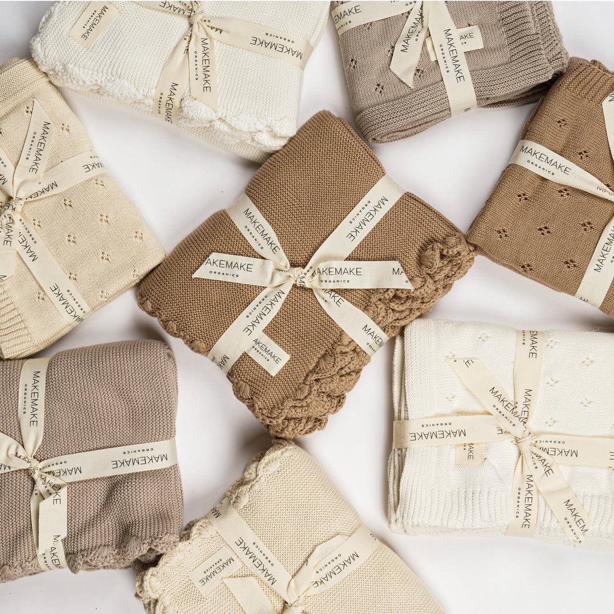 Organic Cotton Pointelle Baby Blanket - Sand - HoneyBug