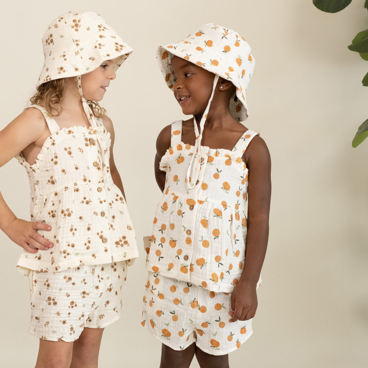 Organic Peplum Top & Shorts Set - Mandarin - HoneyBug
