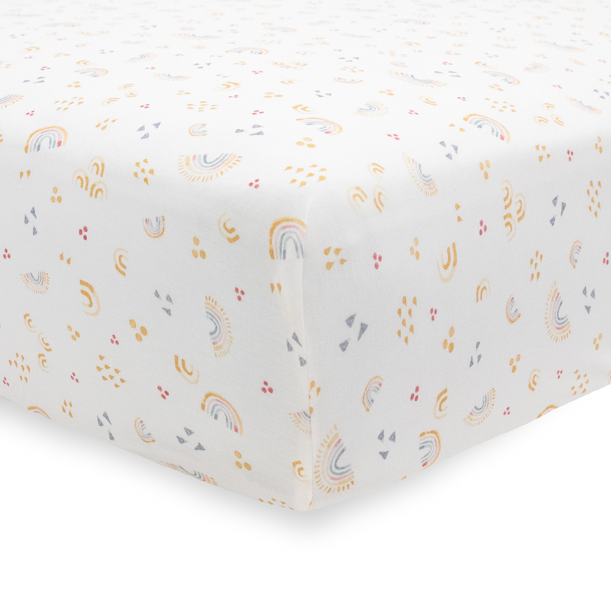 Stretch Knit Crib Sheet - Rainbows - HoneyBug