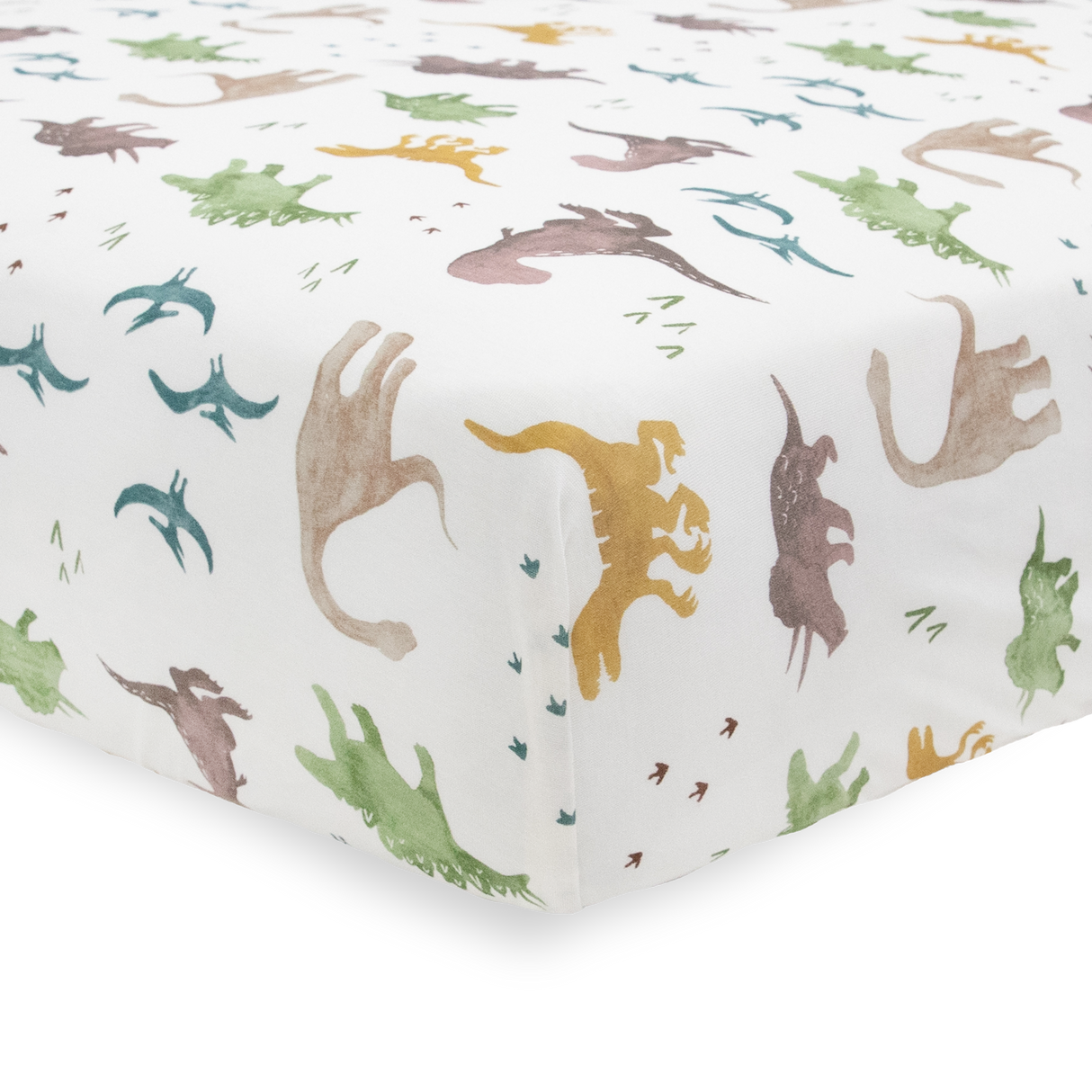Stretch Knit Crib Sheet - Dino Pals - HoneyBug