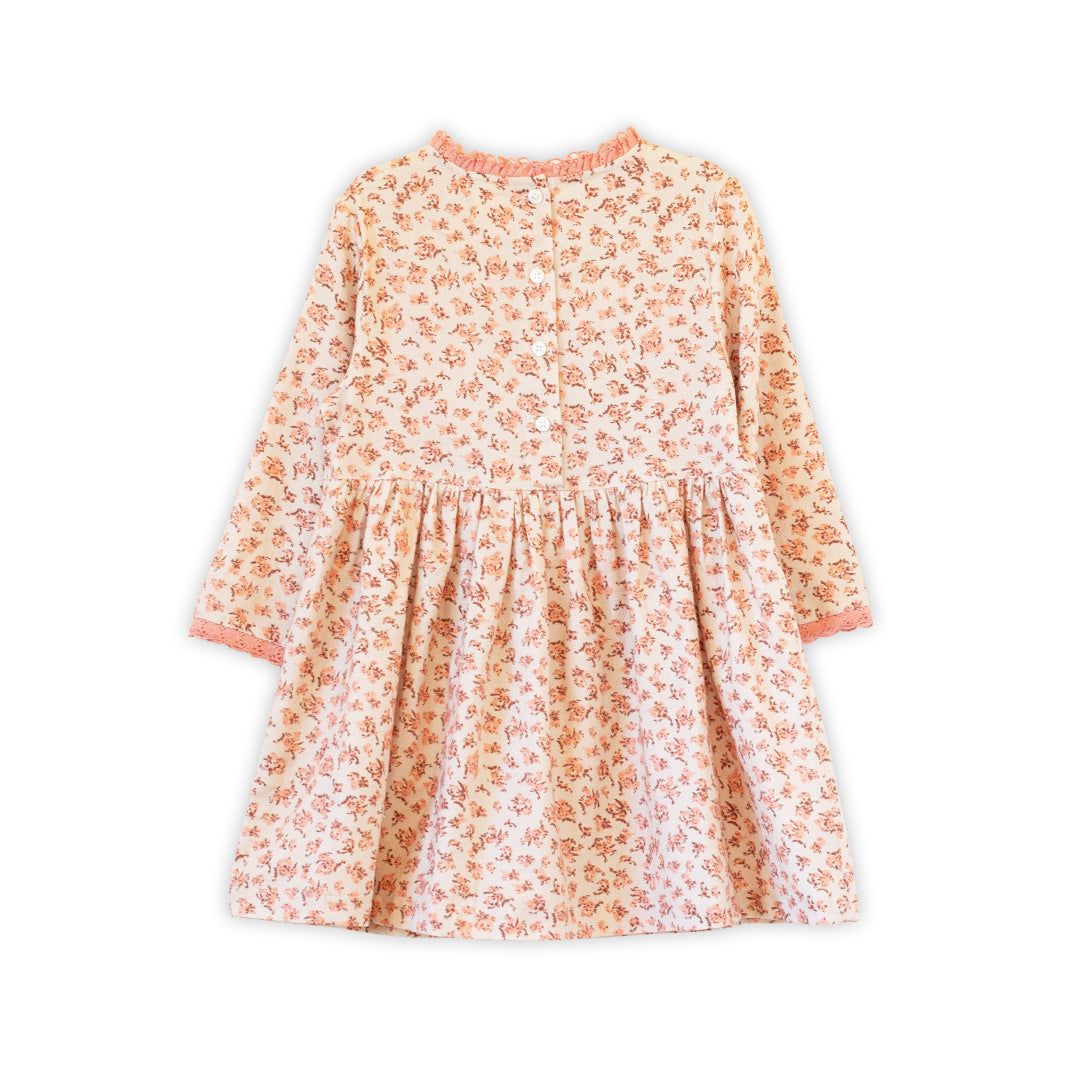 Toddler Lulu Dress with Lace Trim | Pink Heather - HoneyBug