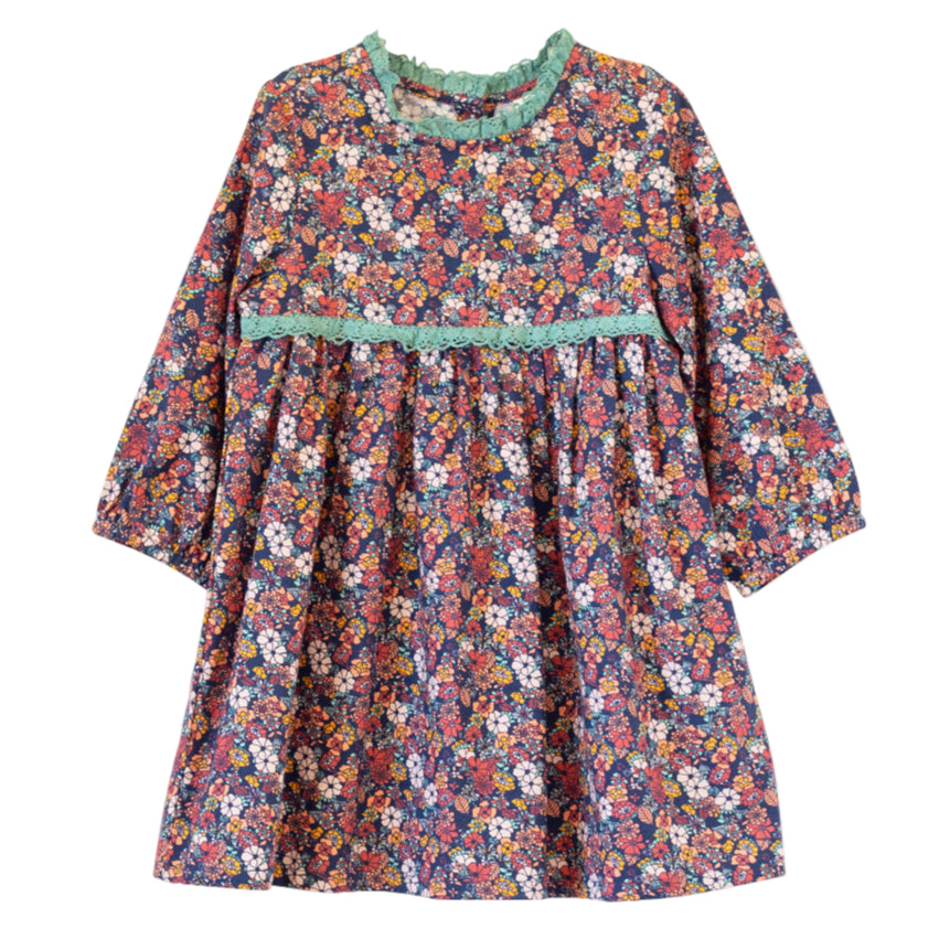 Toddler Priya Dress with Lace Trim | Garden Confetti - HoneyBug