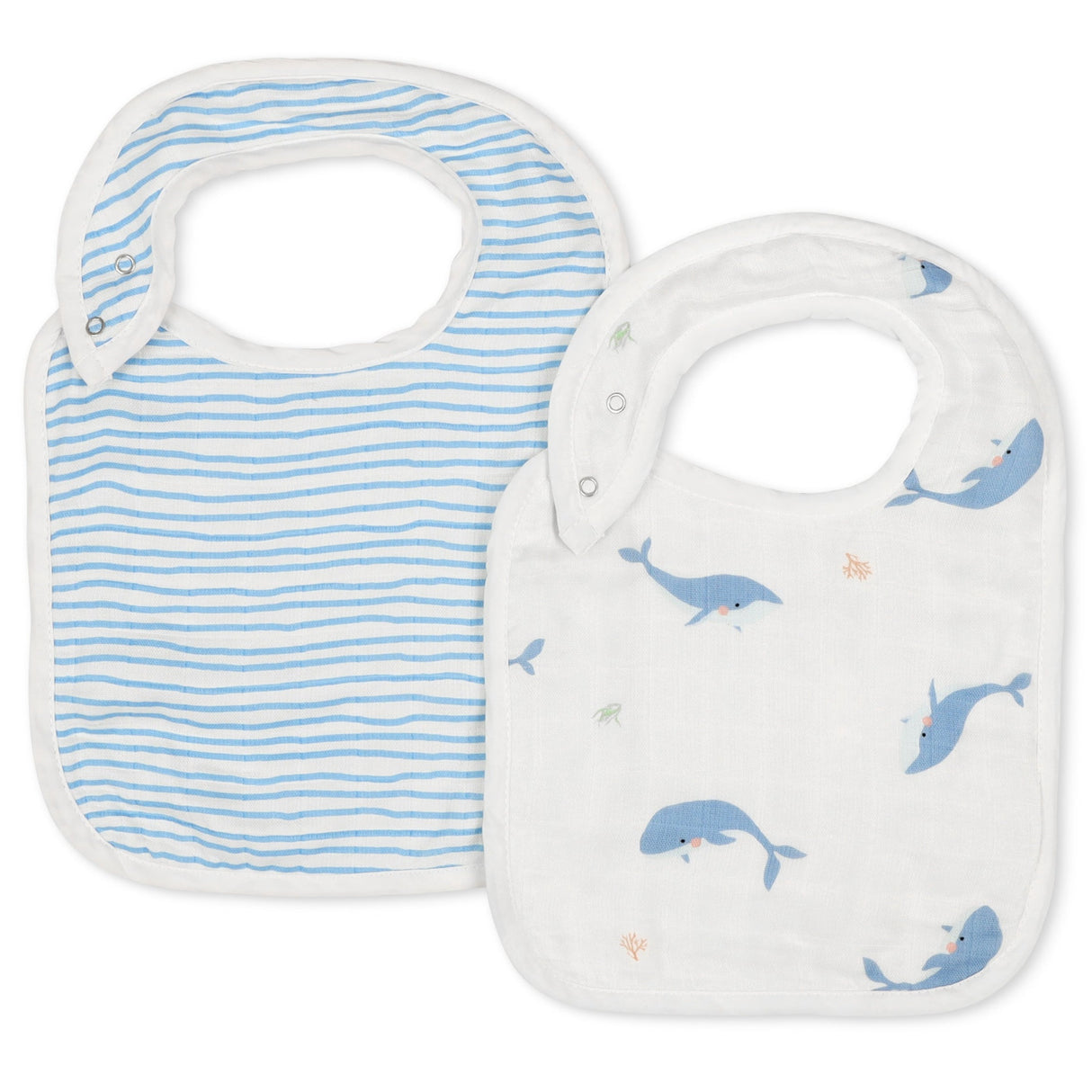 Whale & Blue Wave Bib Set - HoneyBug