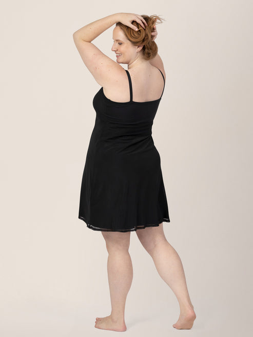 Aurora Mesh Nursing Nightgown | Black - HoneyBug