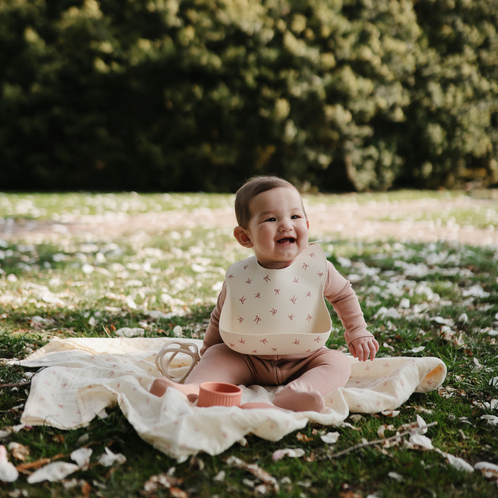 Silicone Baby Bib - Bows