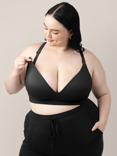 Minimalist Maternity & Nursing Plunge Bra | Black - HoneyBug