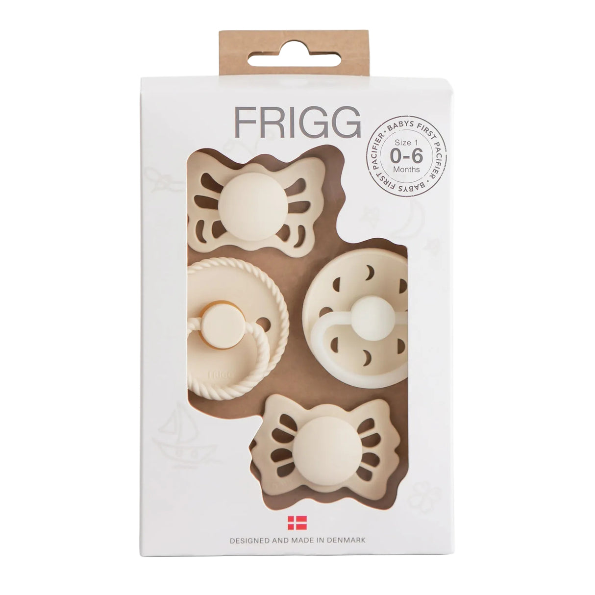 FRIGG Baby's First Pacifier Moonlight Sailing (Cream) 4-Pack