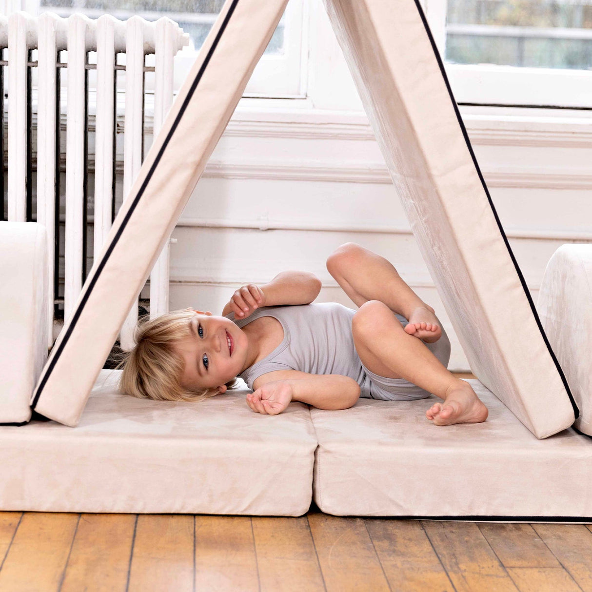 Logo Band Taupe + Blue (2 Sets) - HoneyBug