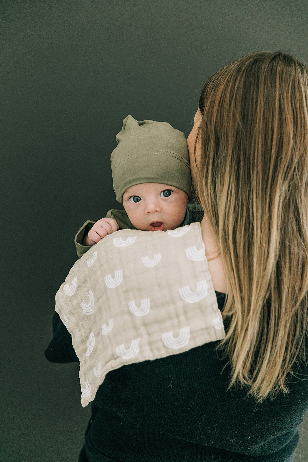Olive Bamboo Newborn Knot Hat - HoneyBug