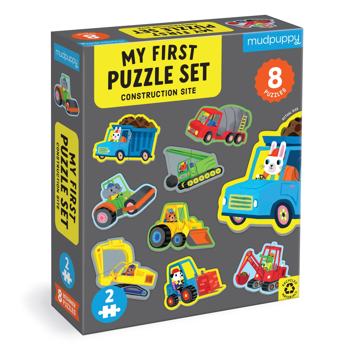 Construction Site 2 Piece My First Puzzles - HoneyBug