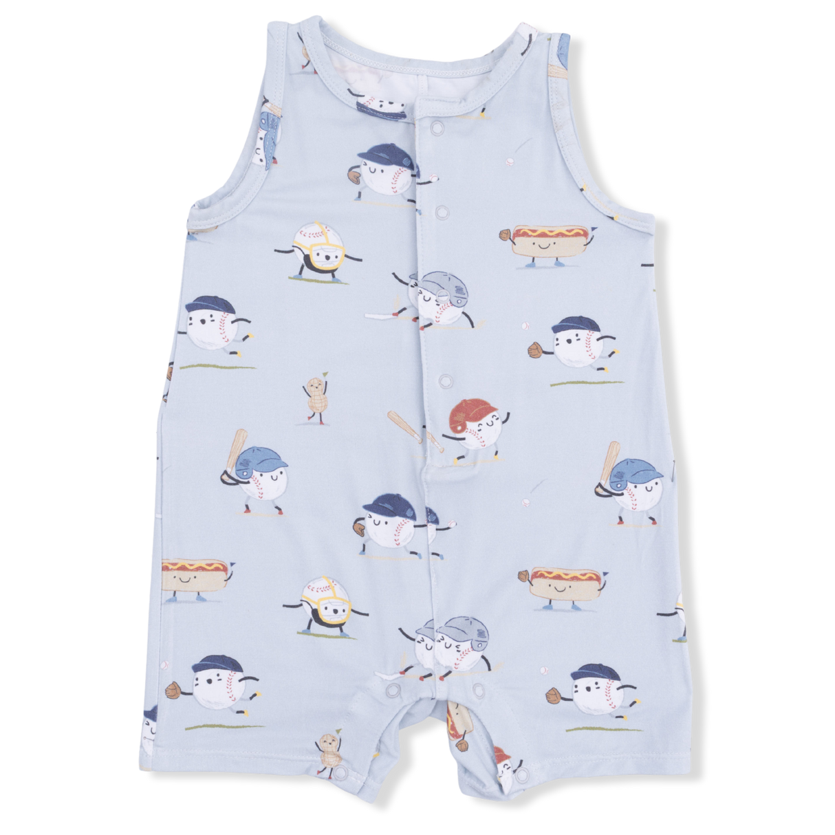 Baseballs Playing Baseball - Sleeveless Shortie Romper