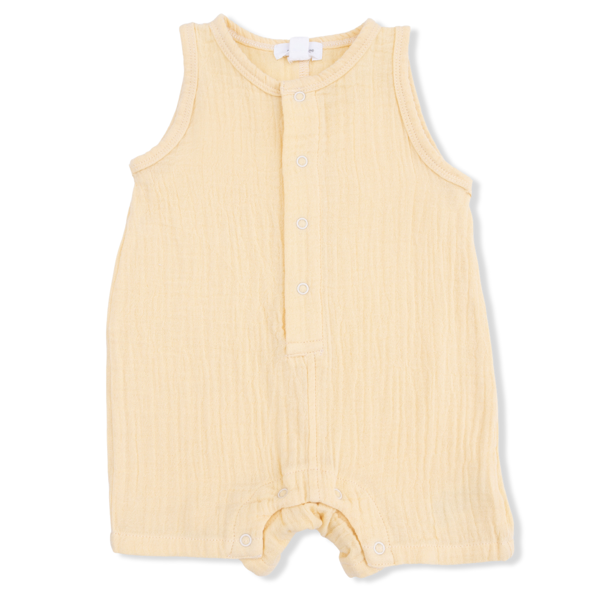 Solid Muslin Italian Straw - Sleeveless Shortie Romper