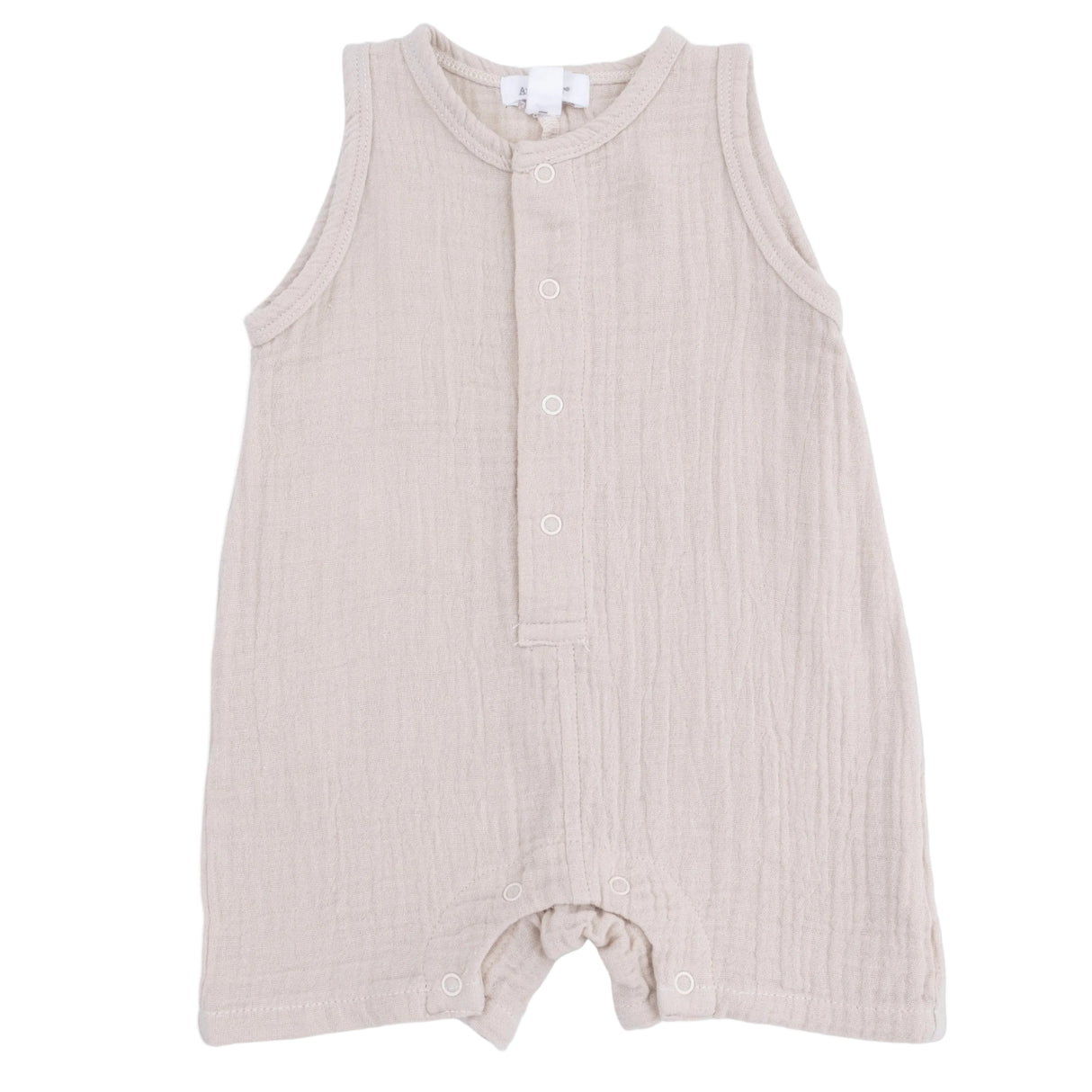 Solid Muslin French Oak - Sleeveless Shortie Romper