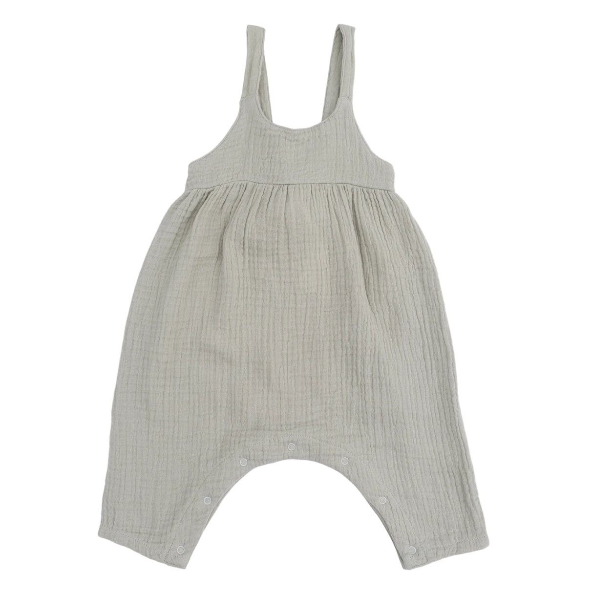 Solid Muslin Desert Green - Tie Back Romper