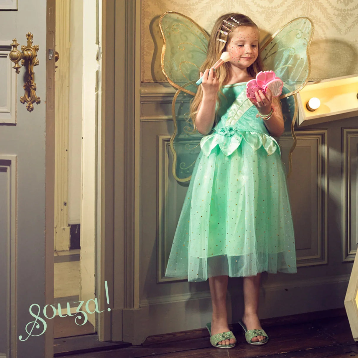 Camille - Dress and Wings Set (Green) - Role-Play for Children (2 sizes)