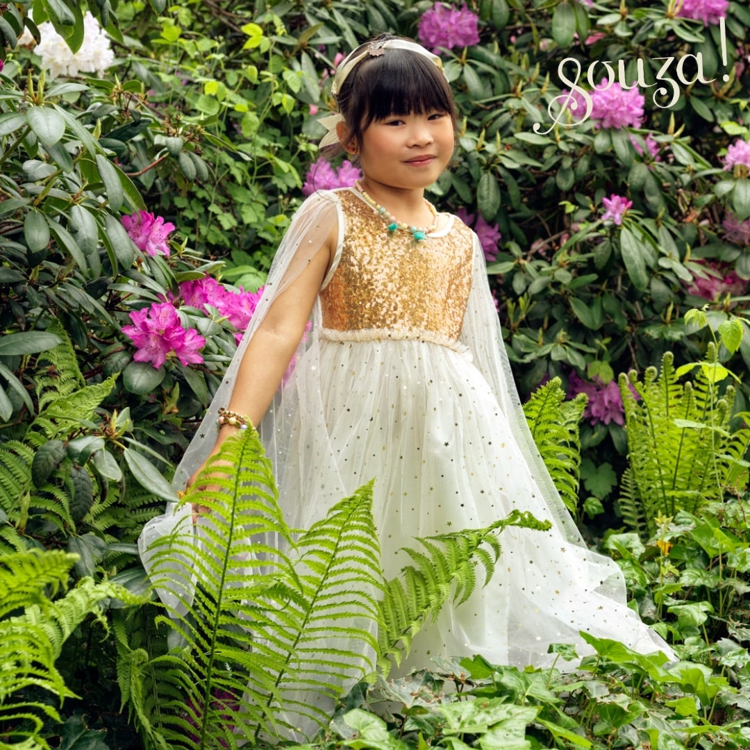 Dorianne Gold Fairy Dress for Kids - Carnival & Festive Use - Size 5-7 yrs