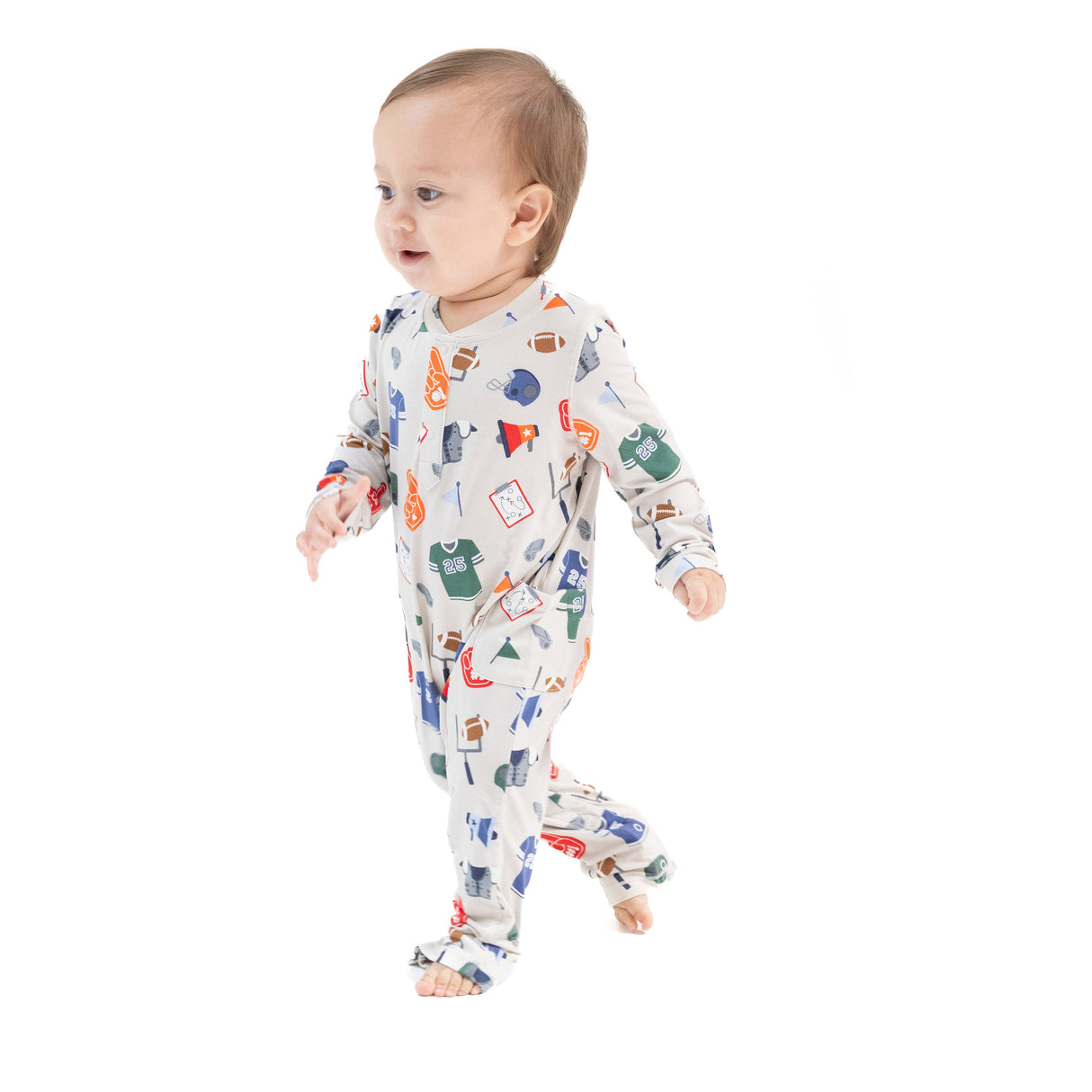 Uni Romper - Game Day Grey - HoneyBug