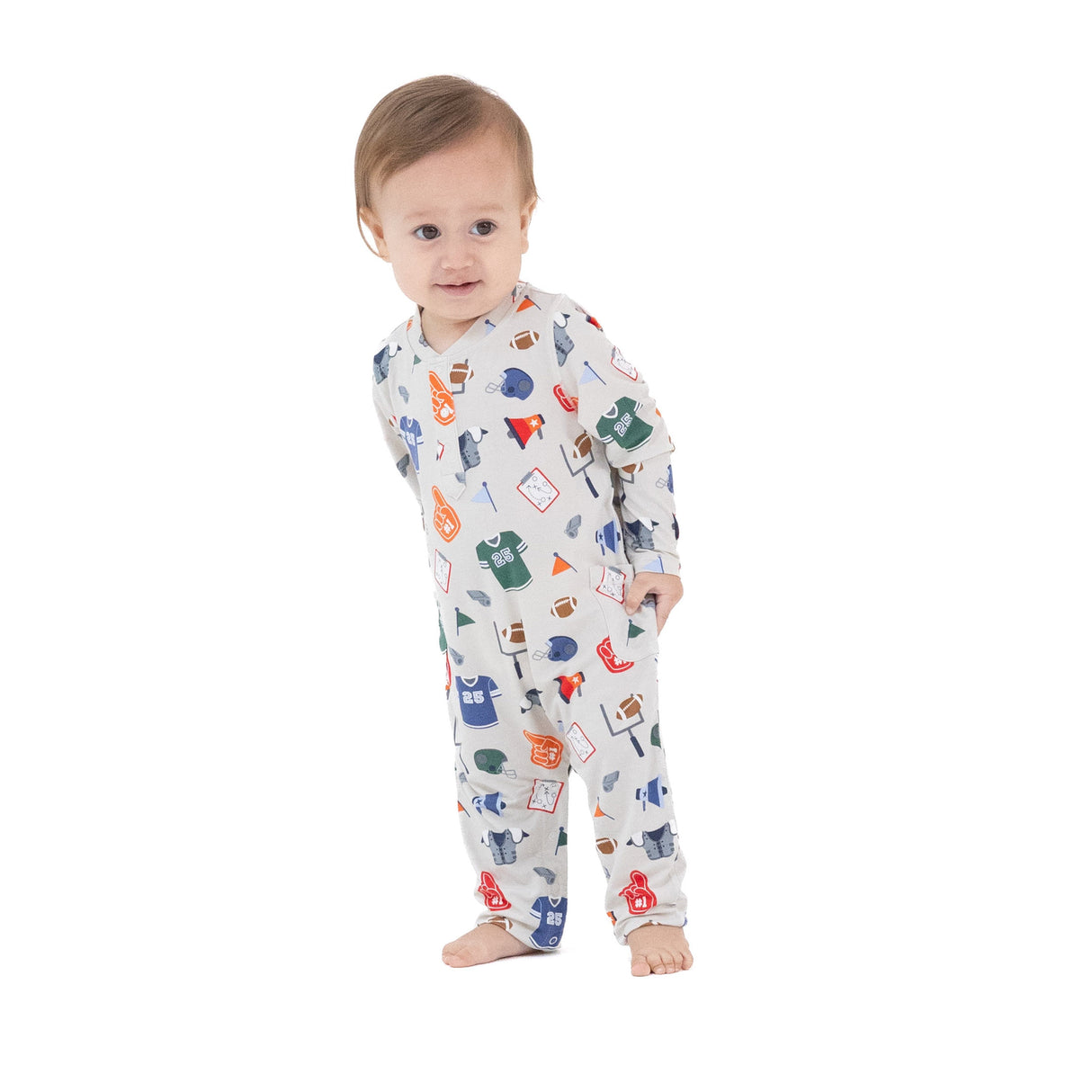 Uni Romper - Game Day Grey - HoneyBug