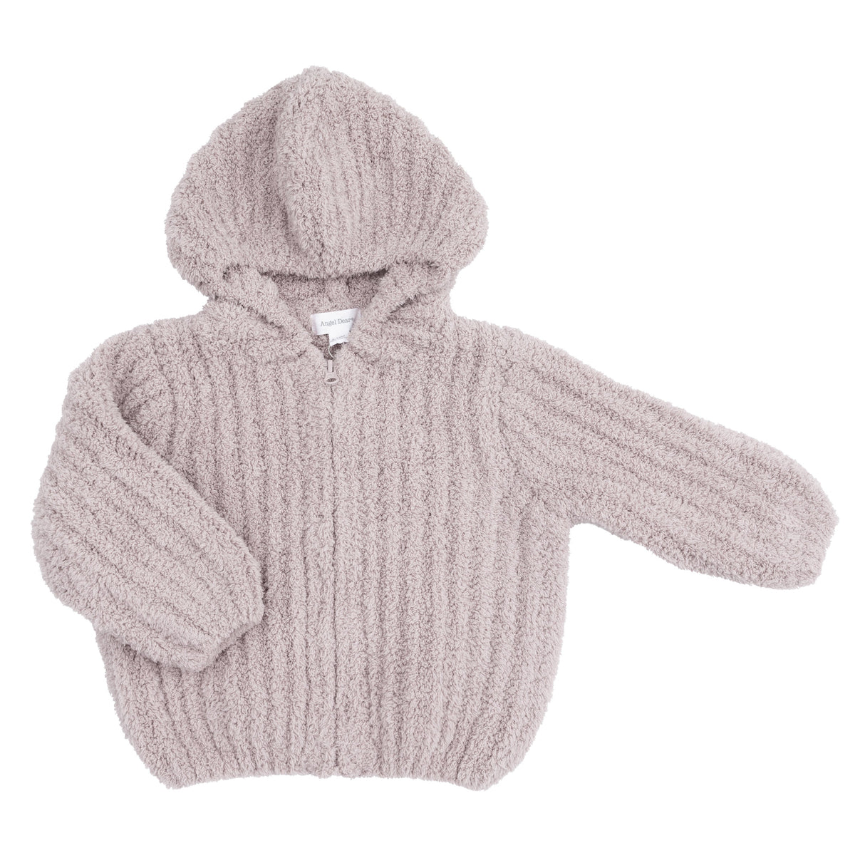 Chenille - Stone Hooded Jacket with Striped Texture