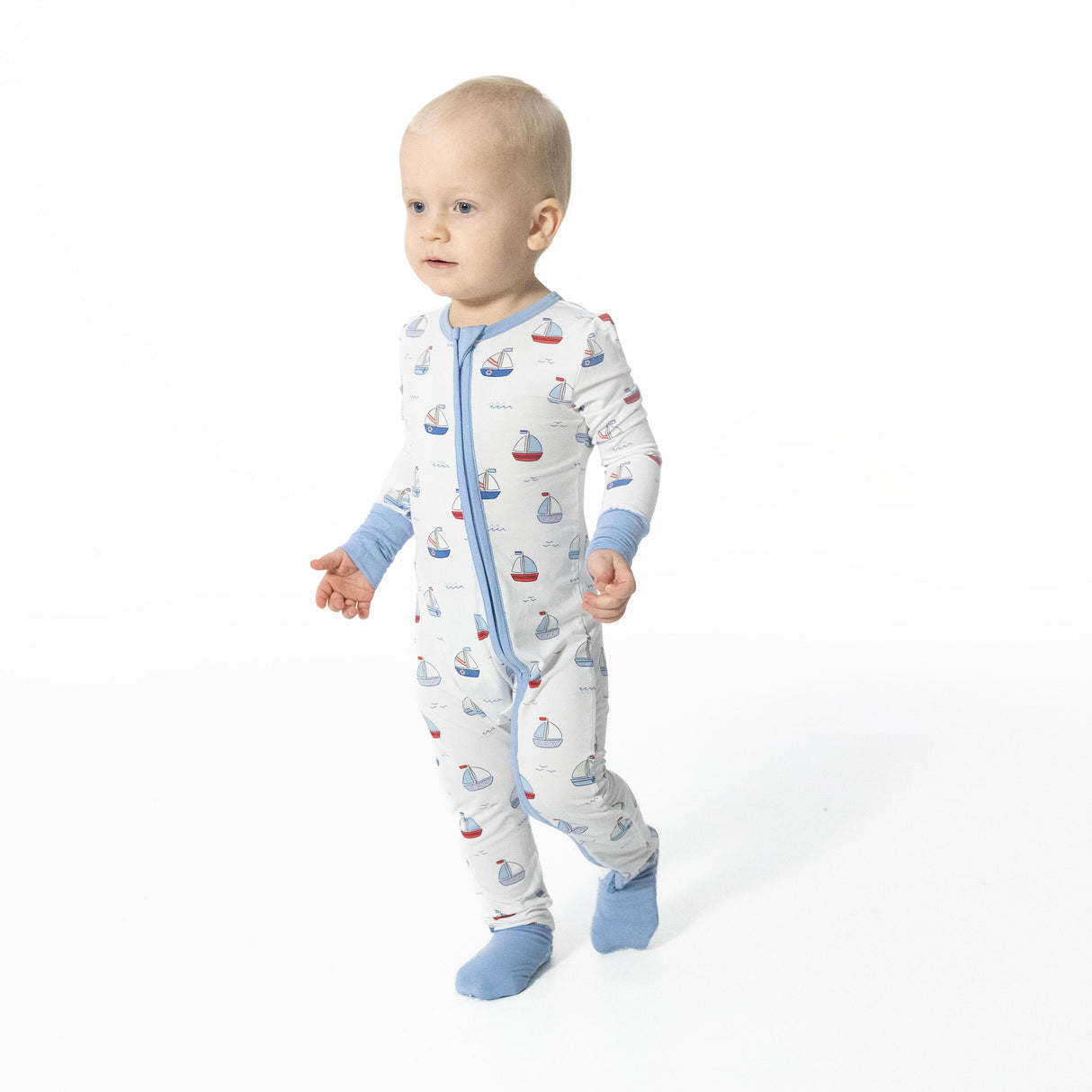 Bubbly Sailboats Blue - Convertible Romper