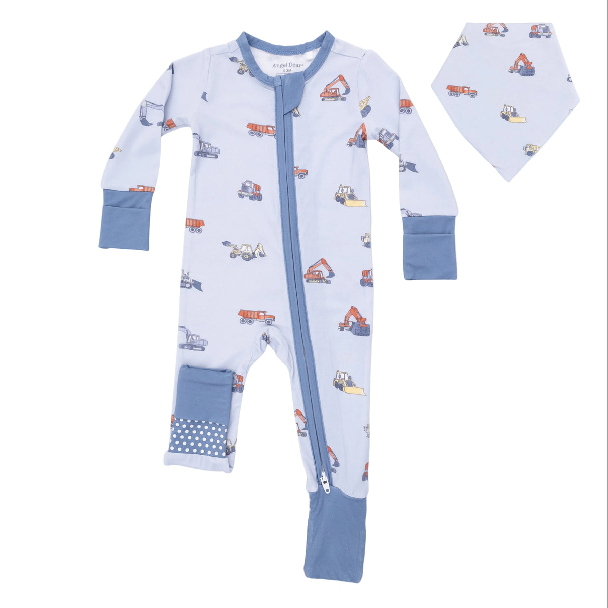 Construction Vehicles - Convertible Romper & Bandana Bib Set