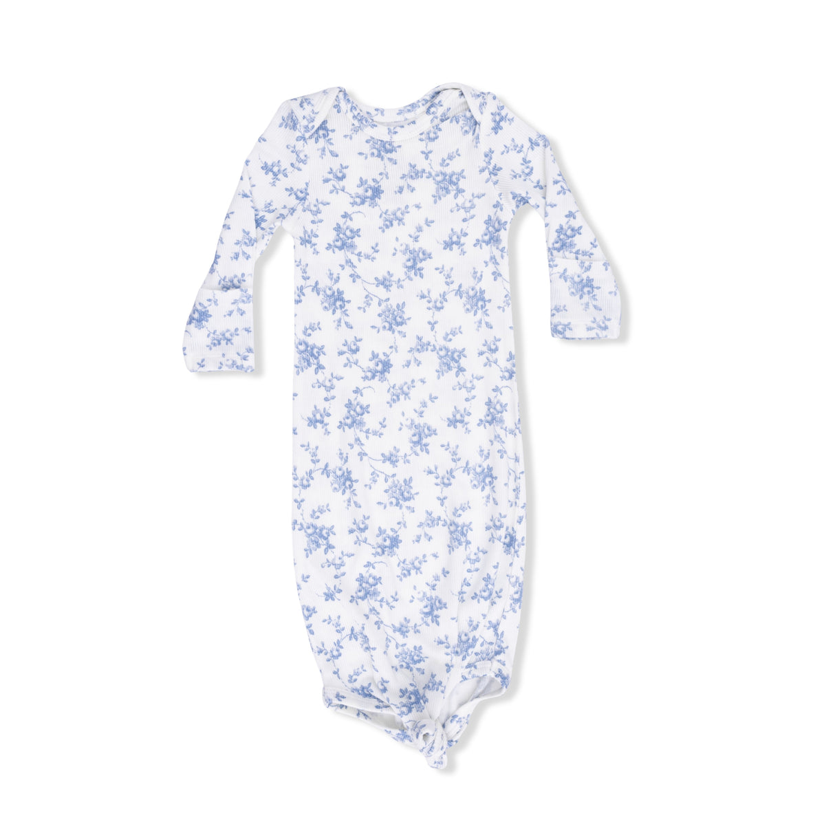 Baby Blue Vines Floral - Knotted Gown and Headband