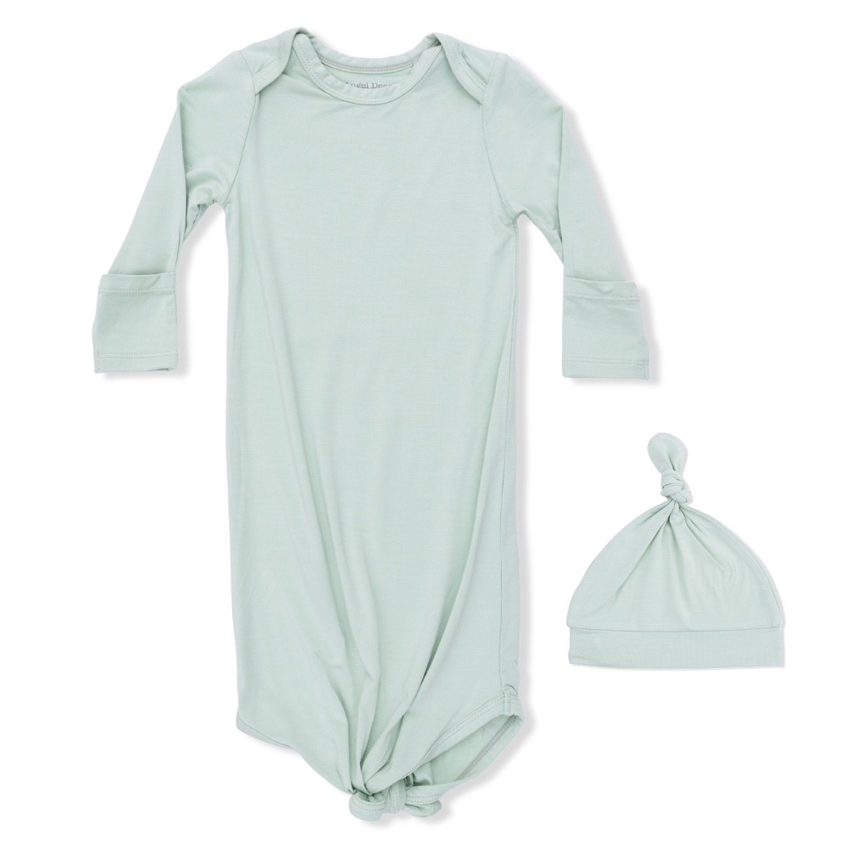 Solid Cameo Green - Knotted Gown and Hat