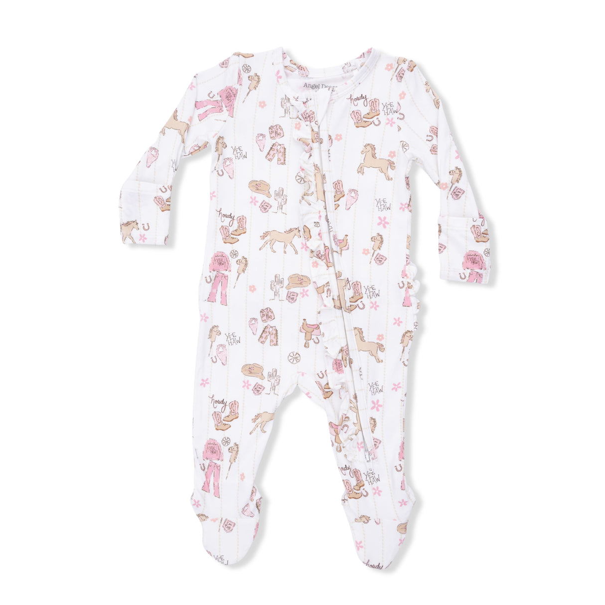 Cowgirl Nursery - 2 Way Ruffle Front Zipper Footie