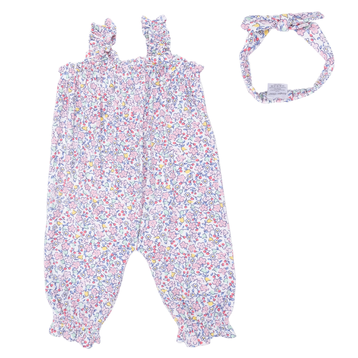 Elizabeth's Garden - Ruffly Strap Overall & Headband