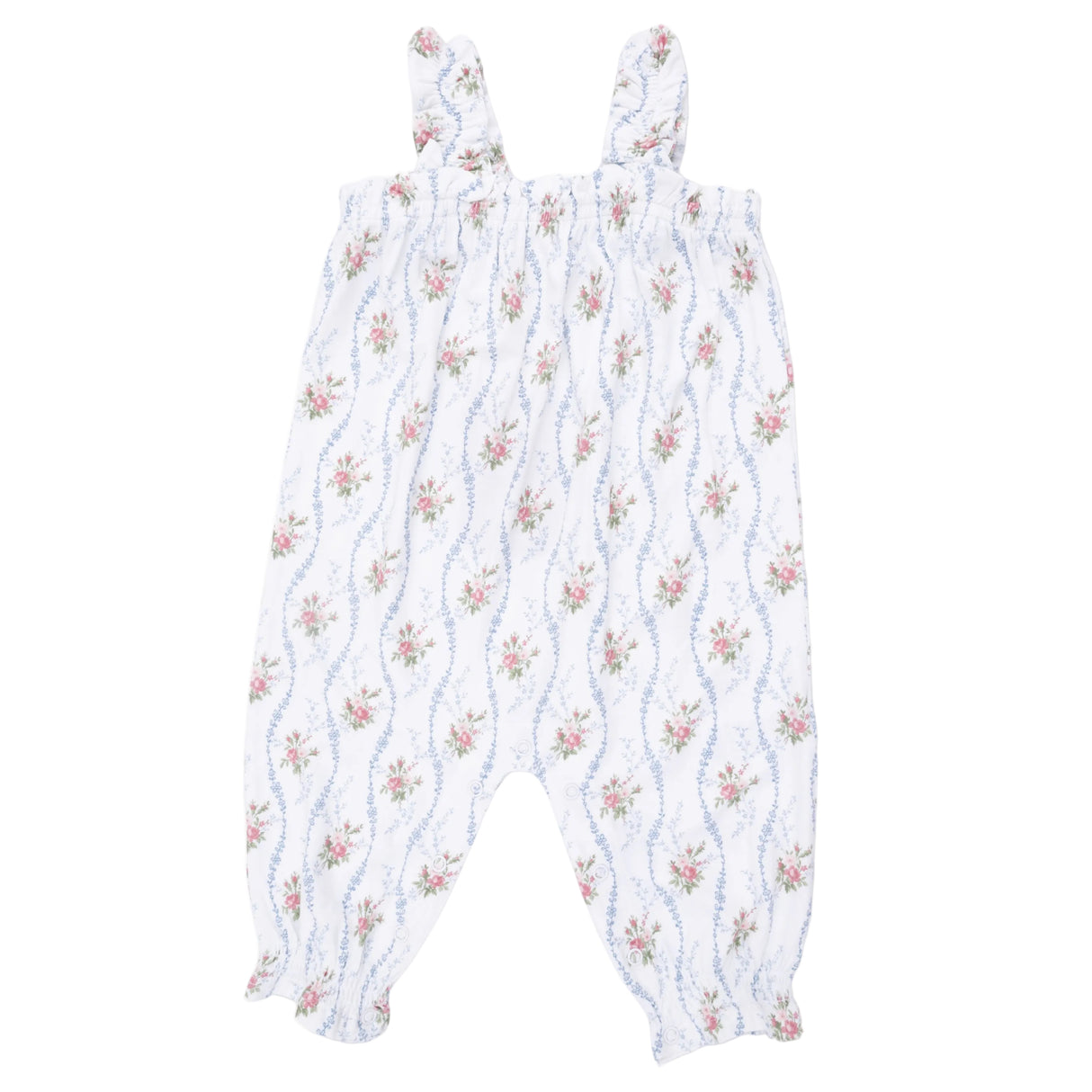Heirloom Rose Stripe - Ruffly Strap Overall