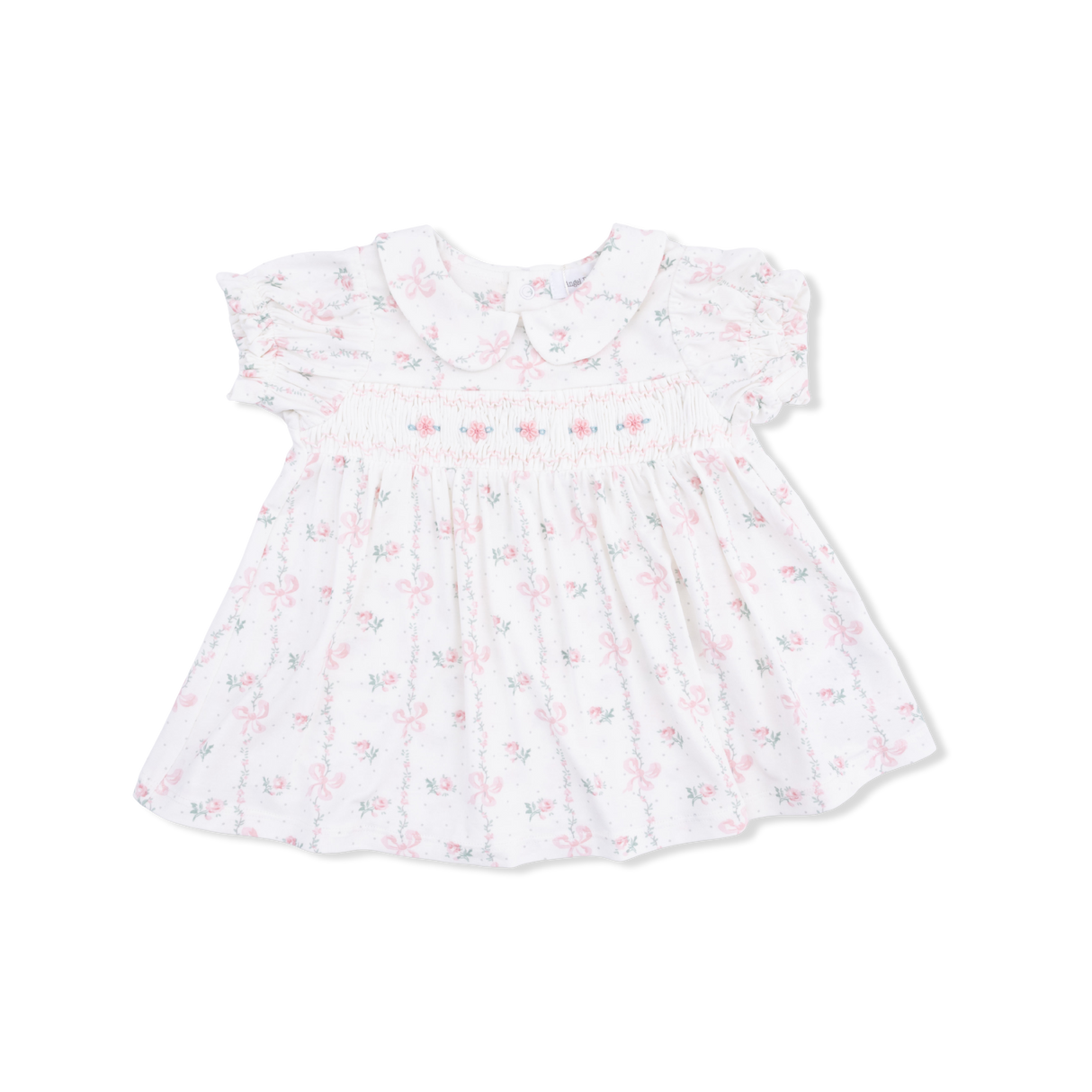 Dainty Buds and Bows - Smocked Dress Set and Headband