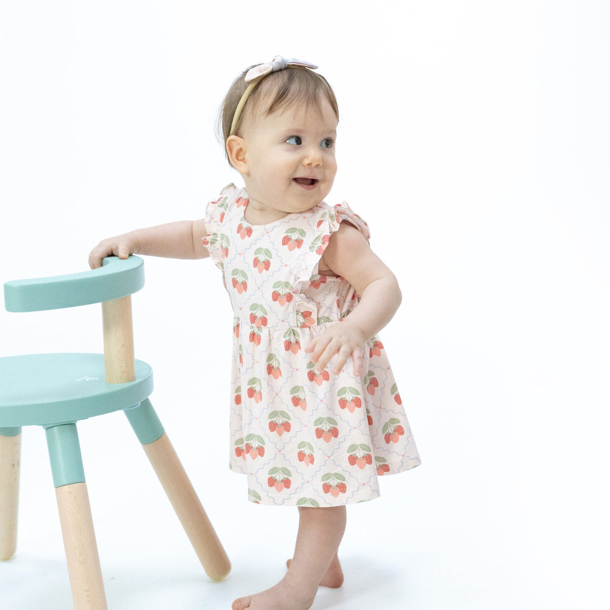 Sweet Strawberries - Ruffle Bodysuit Dress