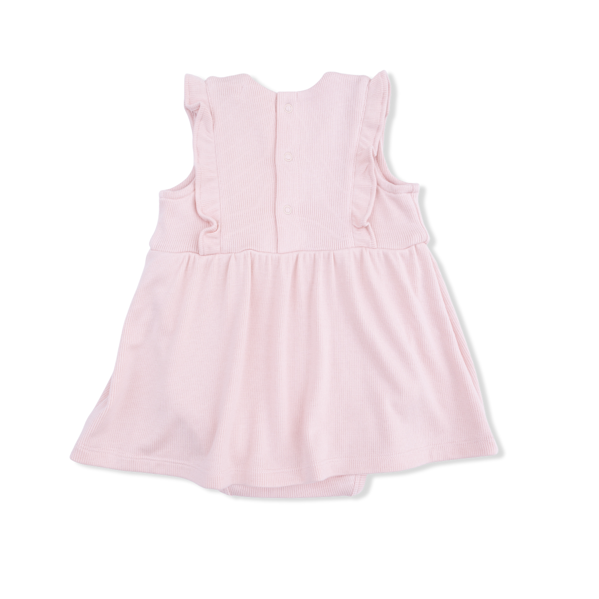 Solid Veiled Pink - Ruffle Bodysuit Dress