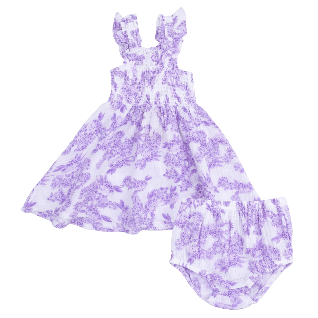 Lilac Floral - Smocked Sundress with Bloomer