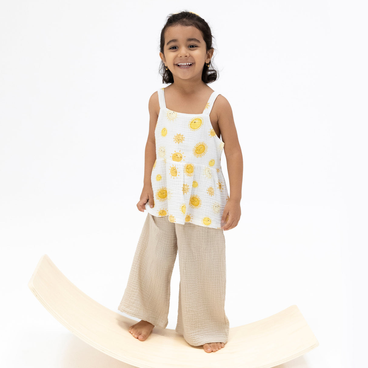 Happy Suns - Peplum Tank with Wide Leg Pant