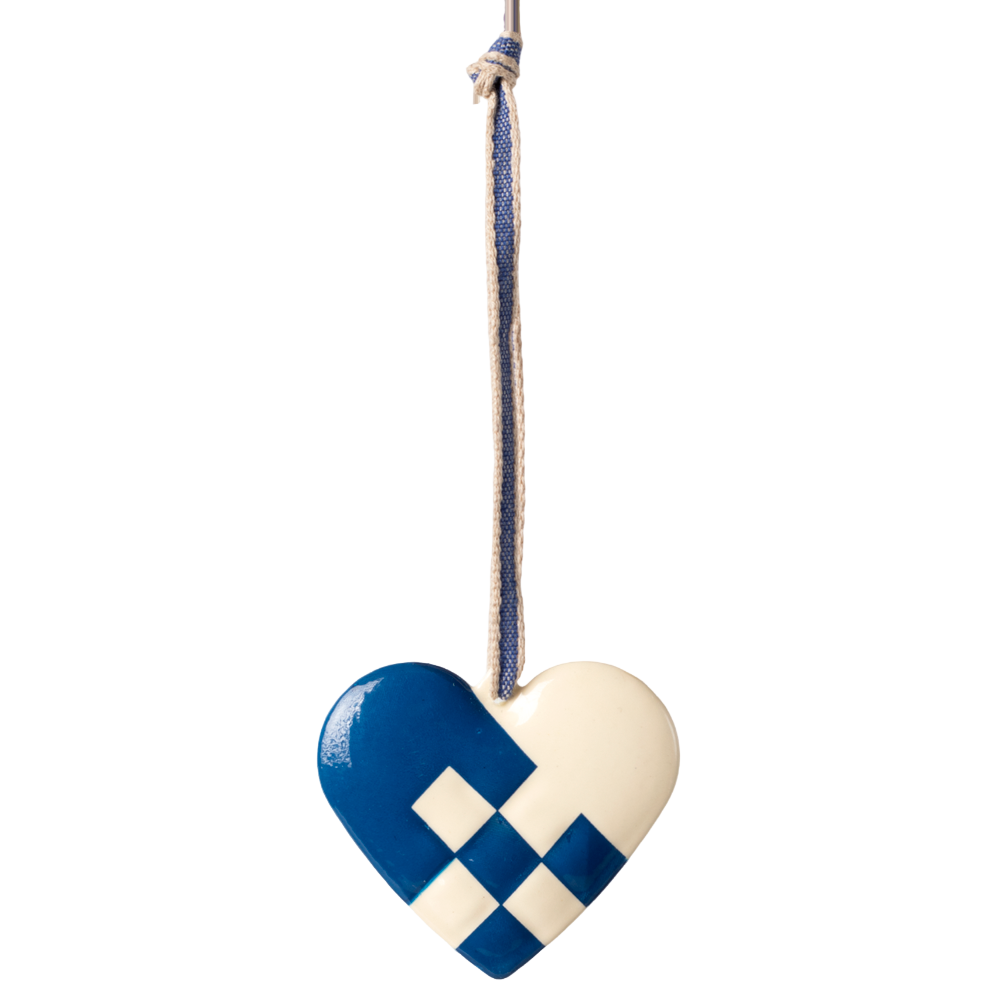 Metal ornament, Small heart - Dark blue - HoneyBug