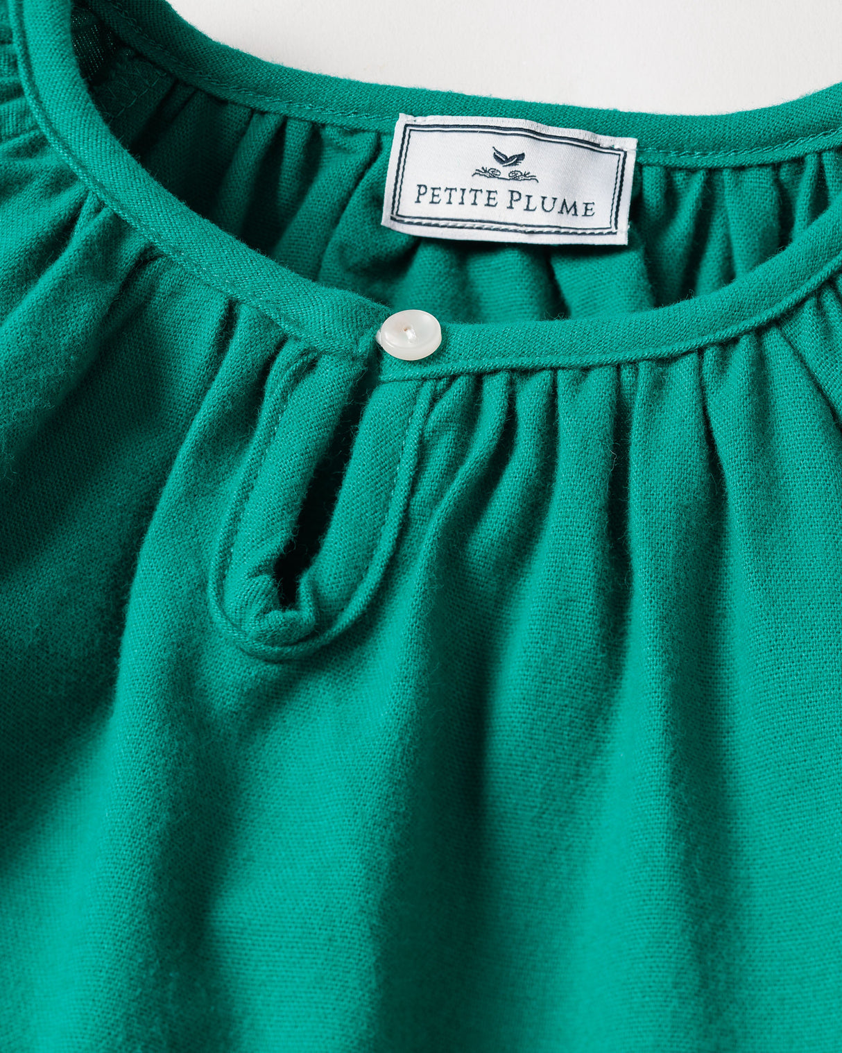 Girl's Flannel Delphine Nightgown in Green - HoneyBug