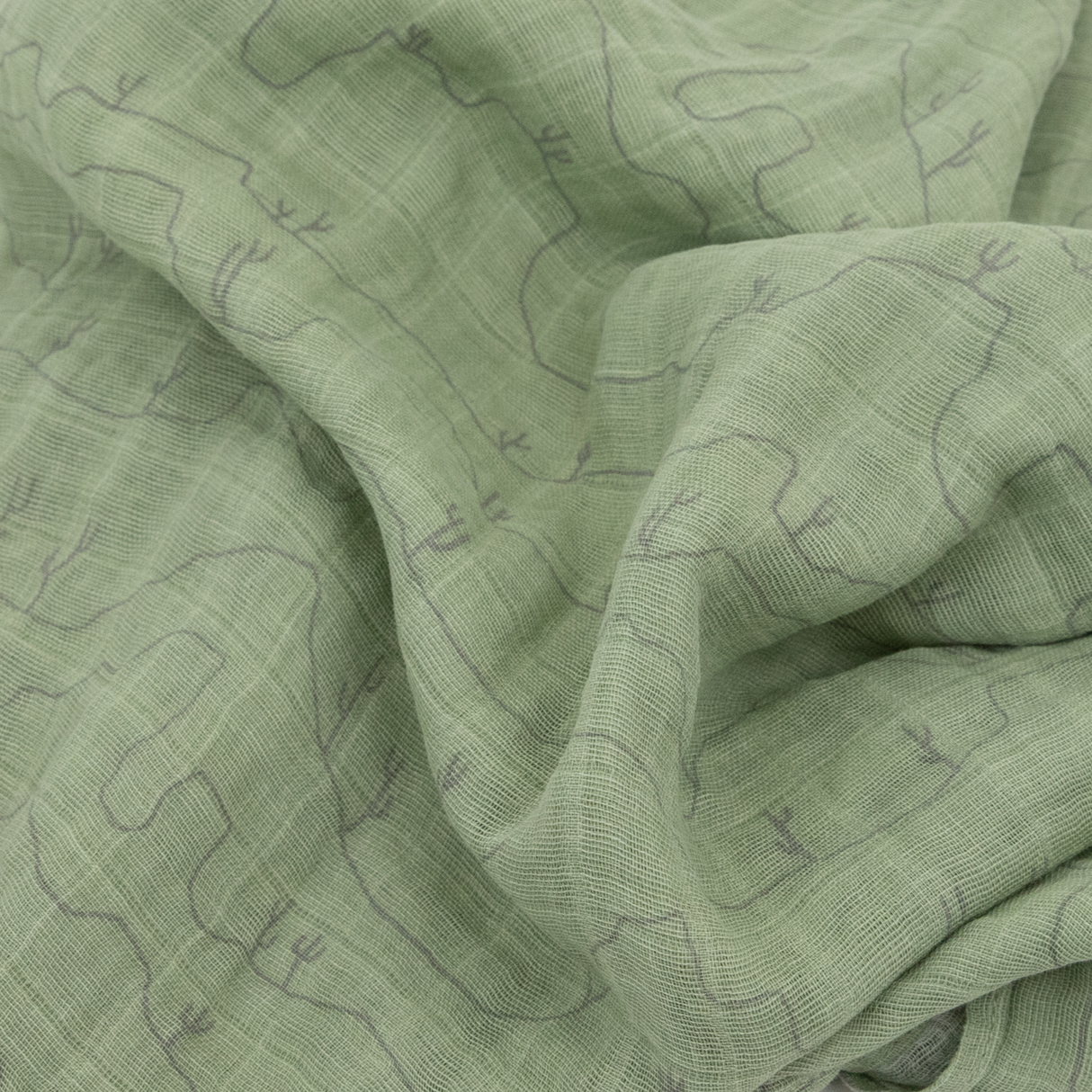 Cotton Muslin Swaddle Blanket - Cactus Lines - HoneyBug