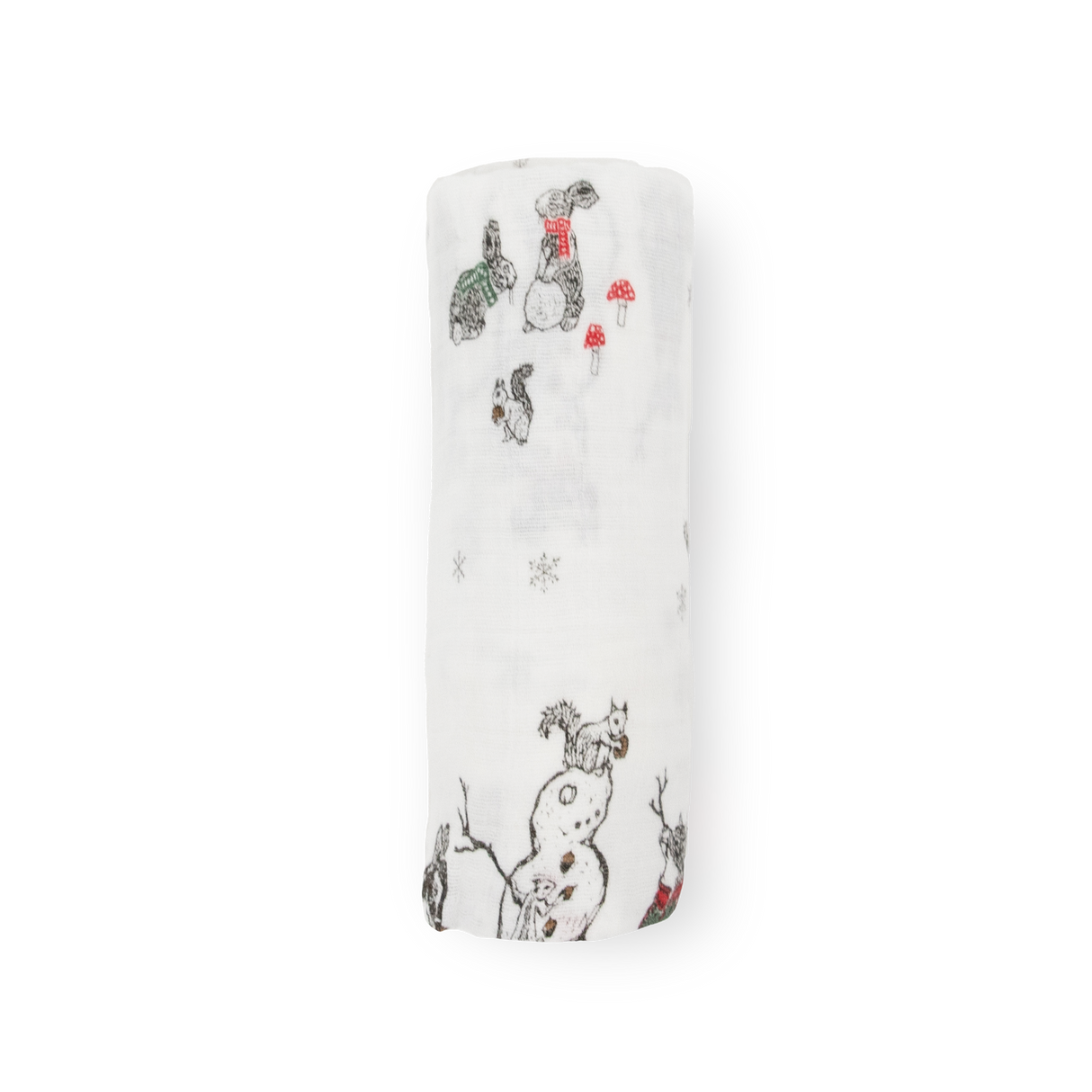 Cotton Muslin Swaddle Blanket - Snow Day - HoneyBug
