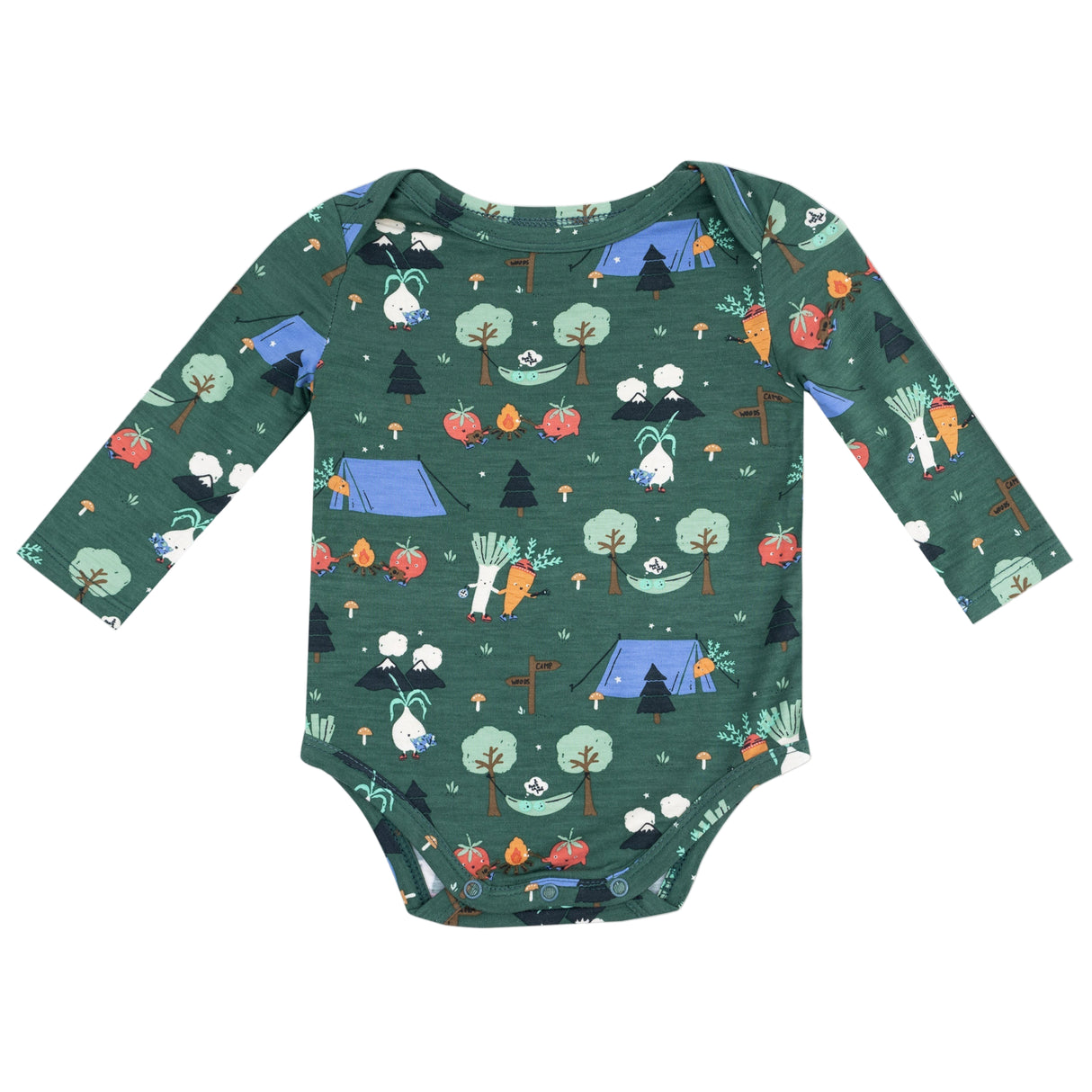 Lap Shoulder Bodysuit - Camping Veggies - HoneyBug