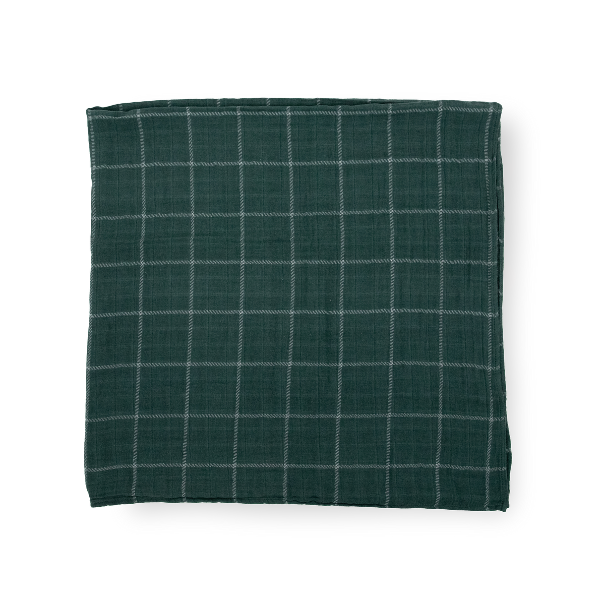 Cotton Muslin Swaddle Blanket - Evergreen Plaid - HoneyBug