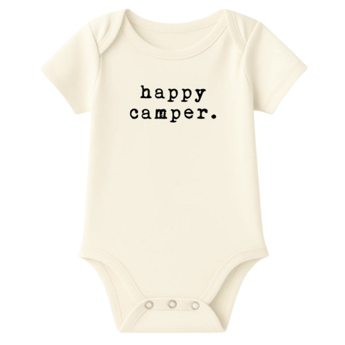 Happy Camper Organic Cotton Baby Bodysuit Short Sleeve - HoneyBug