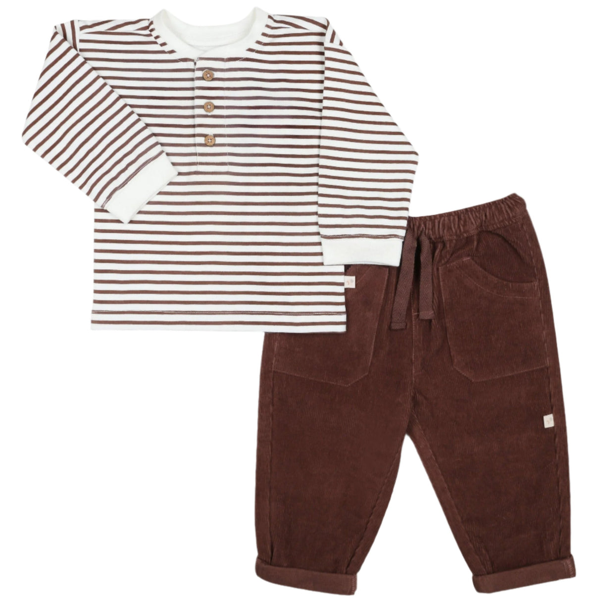 Organic Tee and Corduroy Pant Set - Plum - HoneyBug