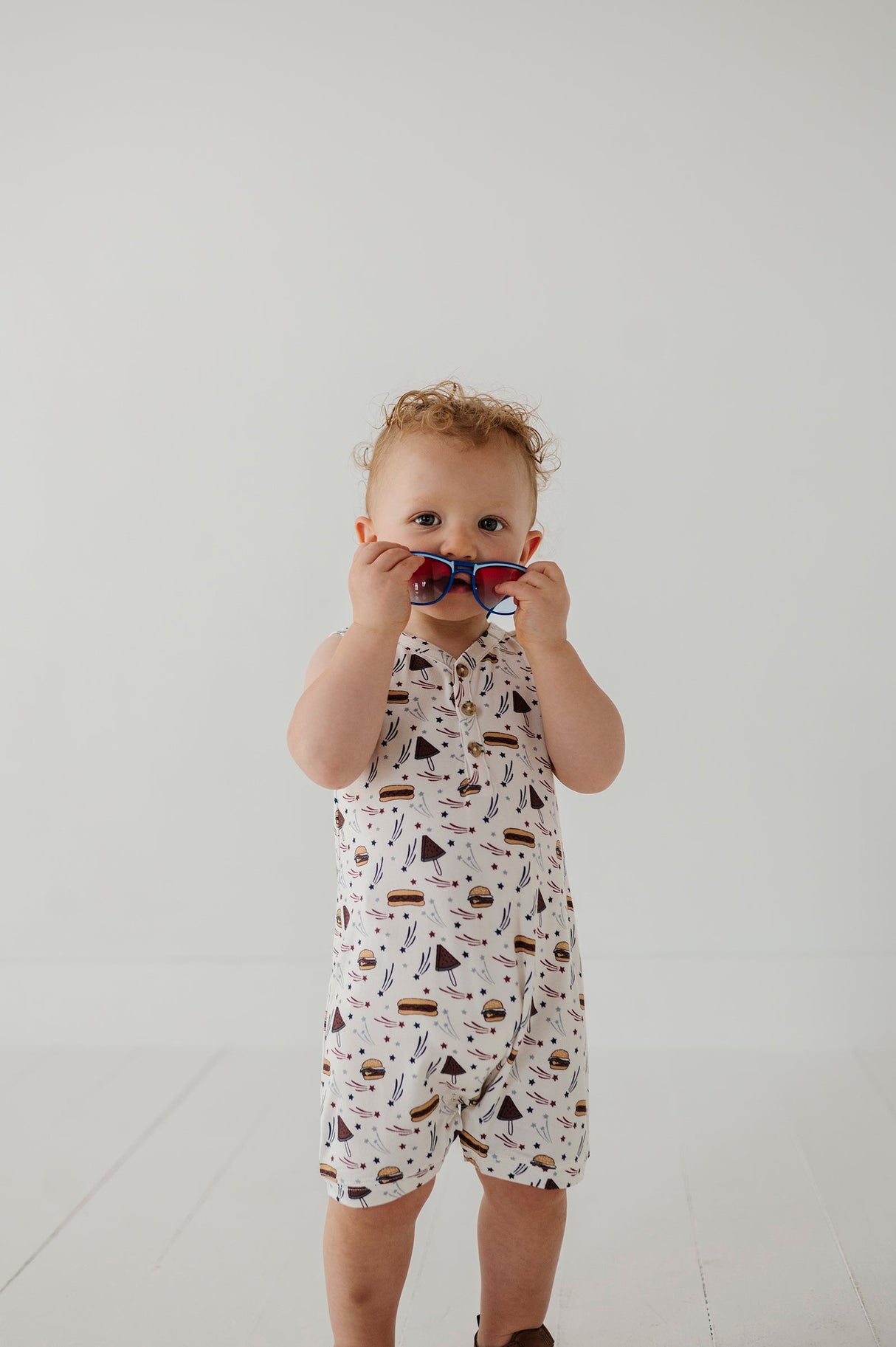 Boy's Sleeveless Romper - HoneyBug
