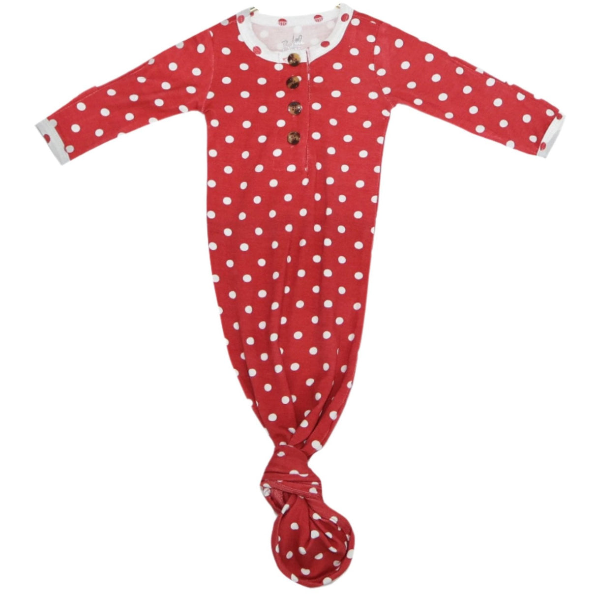 Knotted Baby Gown - Berries & Cream - HoneyBug