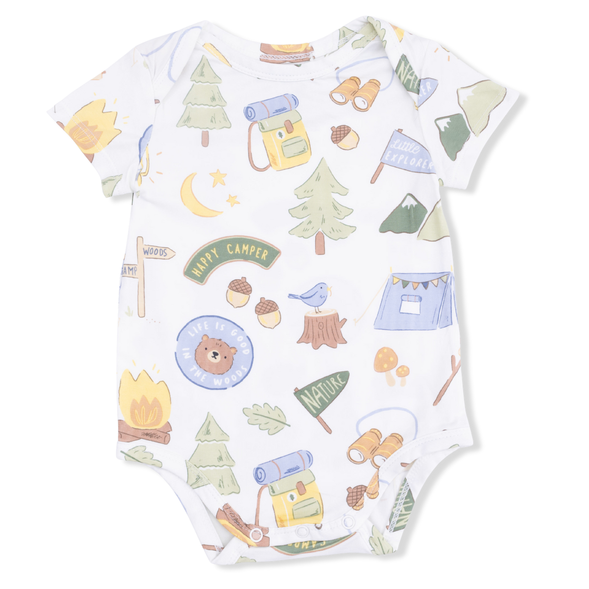 Camping Blue - Short Sleeve Bodysuit