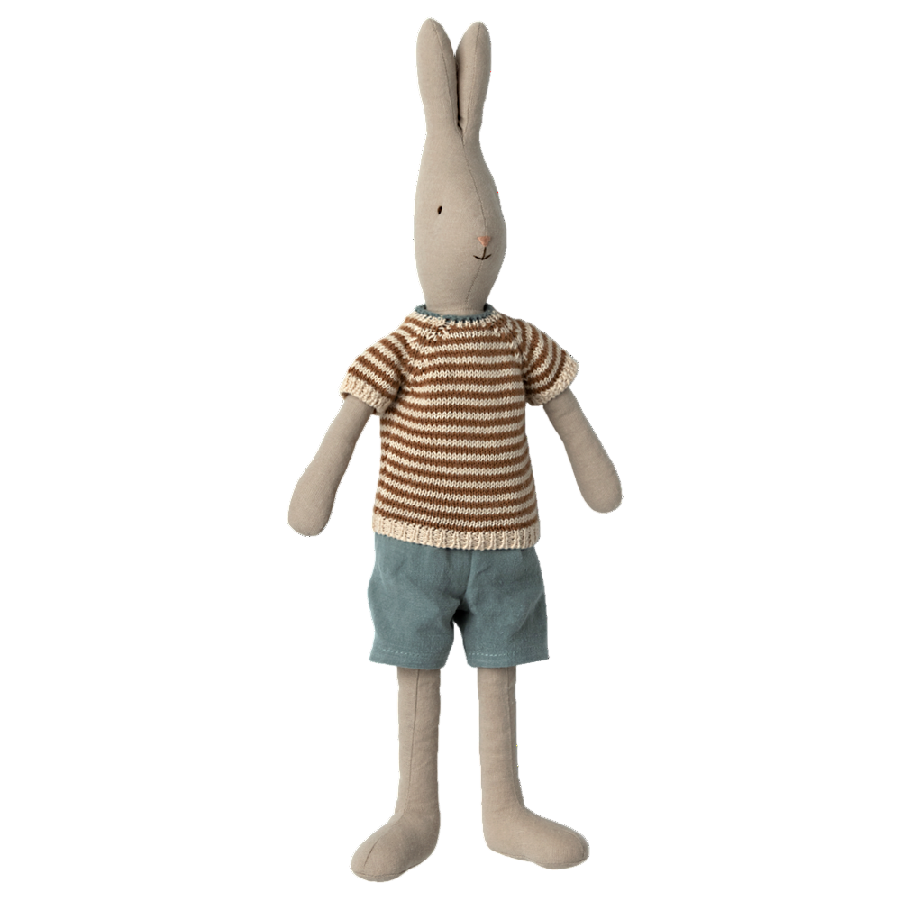 Rabbit - Size 3 - Knitted Shirt and Shorts - HoneyBug